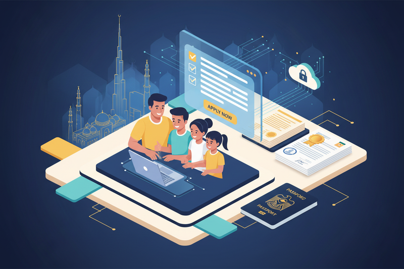 How can I apply Entry Permit Residence (Wife & Children) in Dubai Expatriate Sponsor?