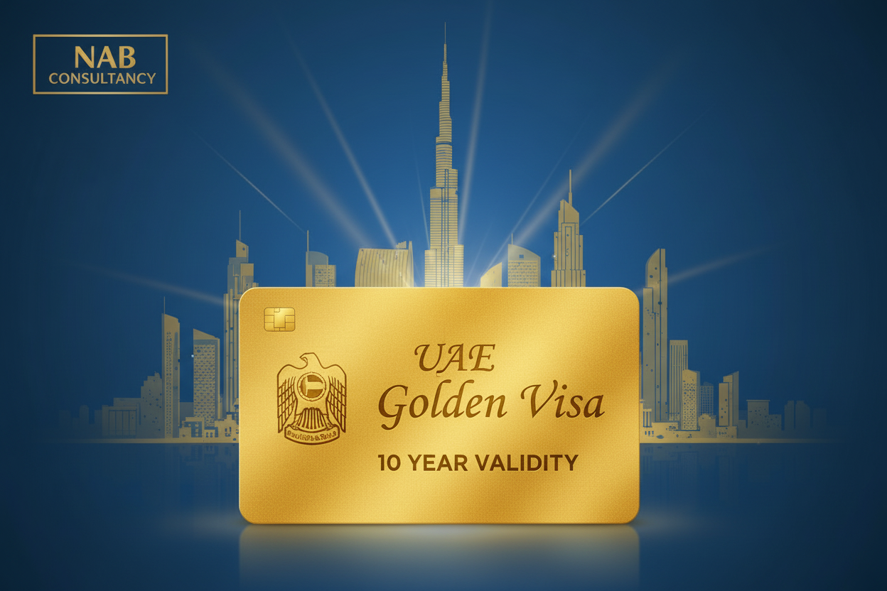 Golden Visa Banner - Blue and Gold